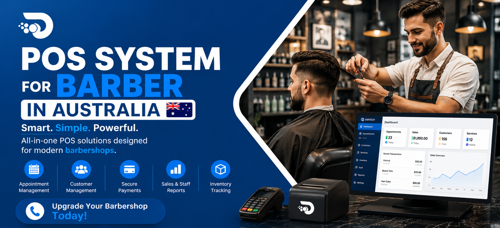 Best POS System for Barber in Australia – Boost Bookings & Sales | Call +61-424742801